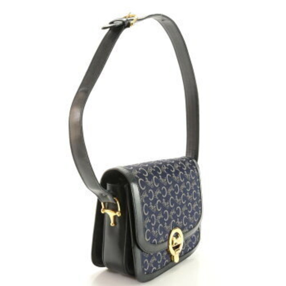 Celine Navy bag hardware shoulder Blue carriage MHM Sulky leather - Picture 4 of 14
